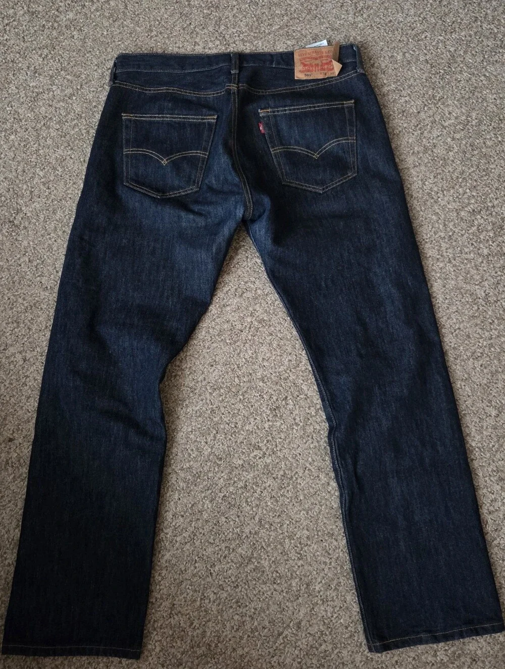 Vintage LEVI’S 501 Button Fly STF‎ Raw Denim Jeans 00s Dark Indigo 34x30(36x30)